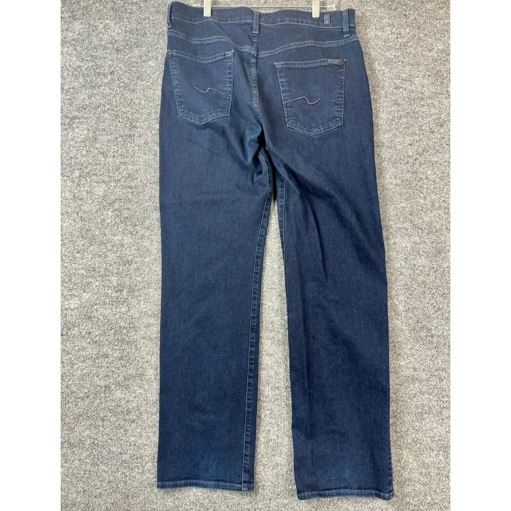 7‎ For All Mankind Jeans Men Size 36x33 Carson Dark Wash Straight Leg